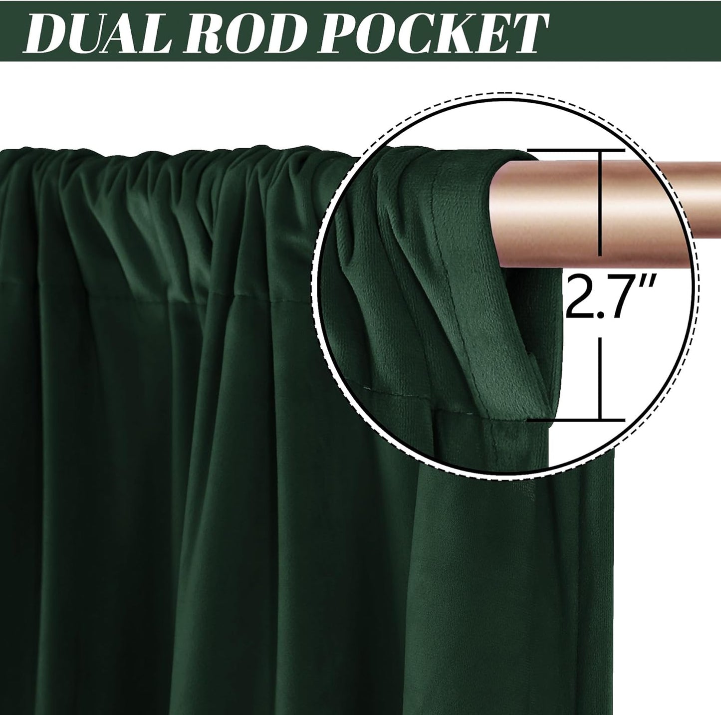 Nanbowang Green Velvet Curtains 63 Inches Long Dark Green Light Blocking Rod Pocket Window Curtain Panels Set of 2 Heat Insulated Curtains Thermal Curtain Panels for Bedroom  nanbowang   