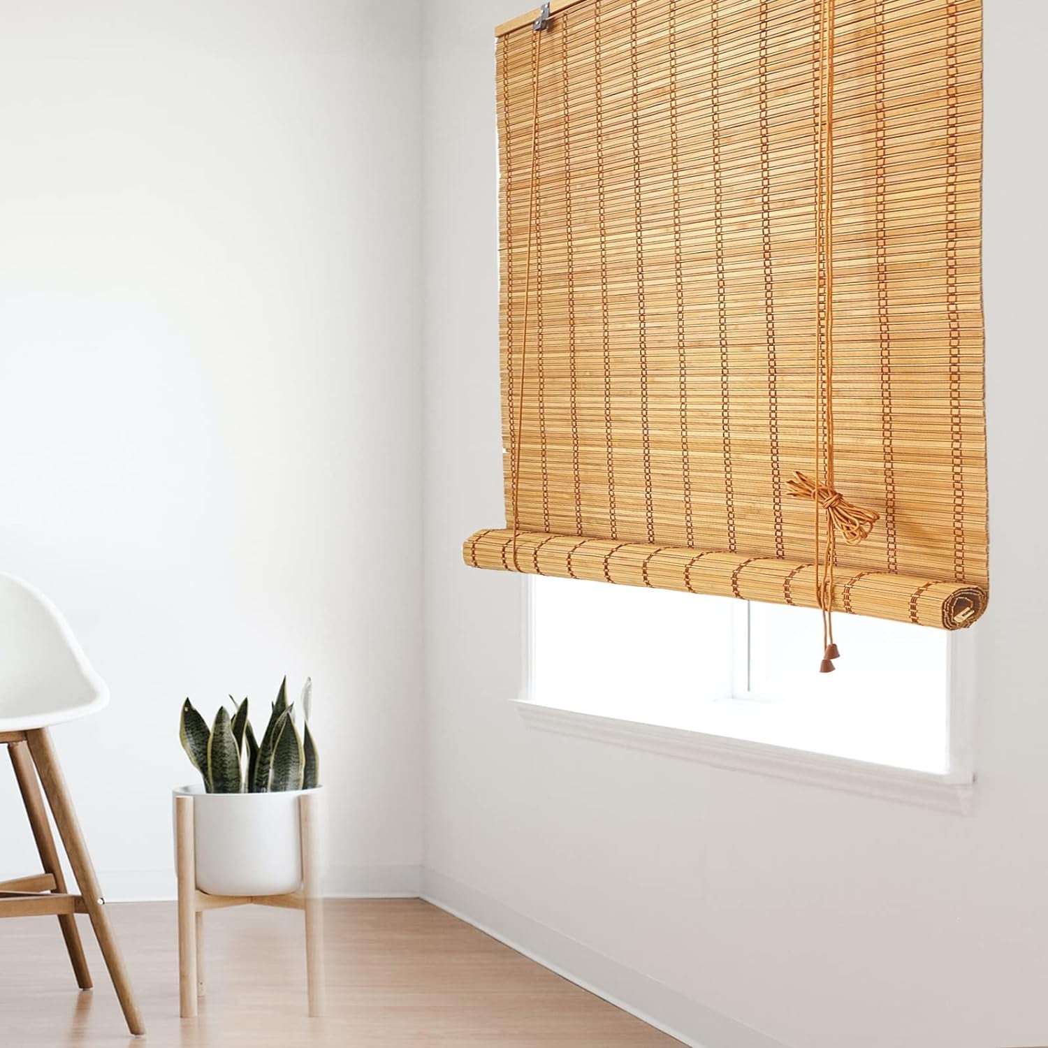 Bamboo Blinds, 30" W X 72" H Roman Window Shades for Home Office Hotel, Roll up Light Filtering Shades, Roller Sun Shades