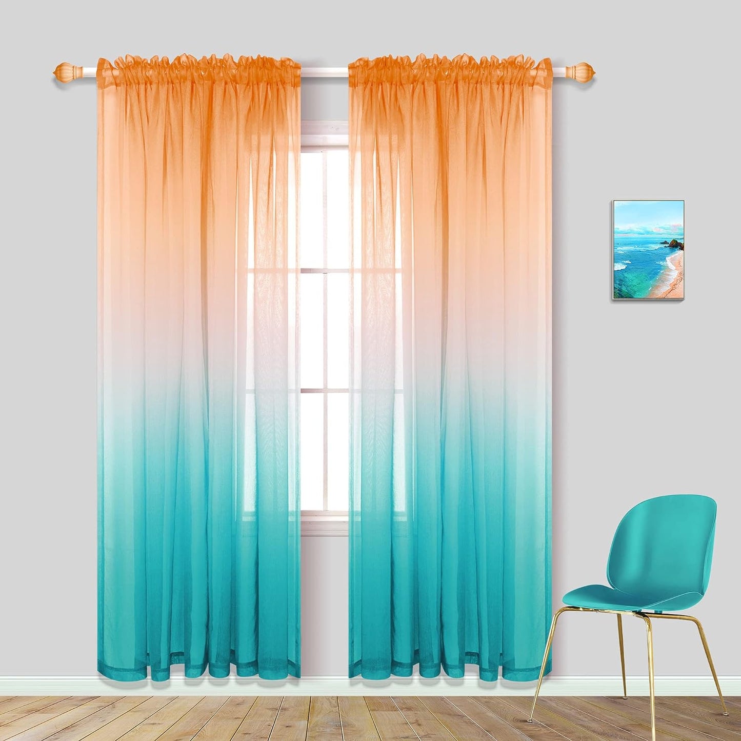 Kitchen Curtains Yellow Lemon and Light Grey Sheer Bathroom Window Curtains 42 X 45 Inch Length Sunflower Yellow and Gray  PITALK TEXTILE Orange And Turquoise 52X84 
