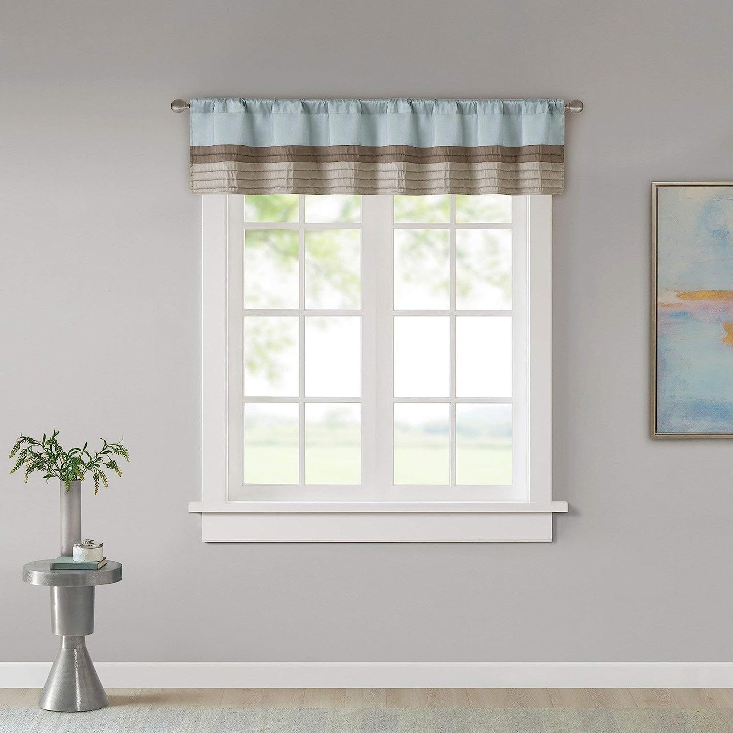 Madison Park Amherst Single Panel Faux Silk Rod Pocket Curtain with Privacy Lining for Living Room, Window Drape for Bedroom and Dorm, 50X84, Black  Madison Park Blue 18"X50" 