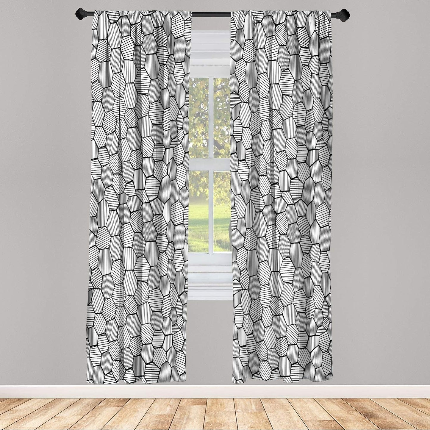 Ambesonne Floral 2 Panel Curtain Set, Colorful Spring Wildflowers Demonstration with Asters Chamomiles and Fern Leaves, Window Treatment Living Room Bedroom Decor, Pair of - 28" X 63", Green Magenta  Ambesonne White And Black Pair Of - 28" X 95" 
