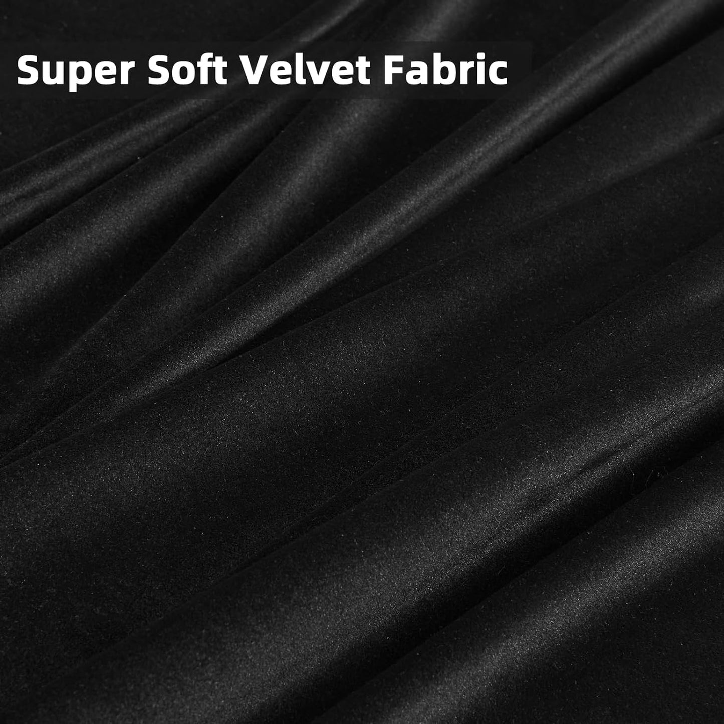Joydeco Black Velvet Curtains 90 Inch Length 2 Panels, Luxury Blackout Rod Pocket Thermal Insulated Window Curtains, Super Soft Room Darkening Drapes for Living Dining Room Bedroom,W52 X L90 Inches  Joydeco   