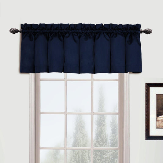 Metro Woven Straight Valance, 54 by 16-Inch, Navy