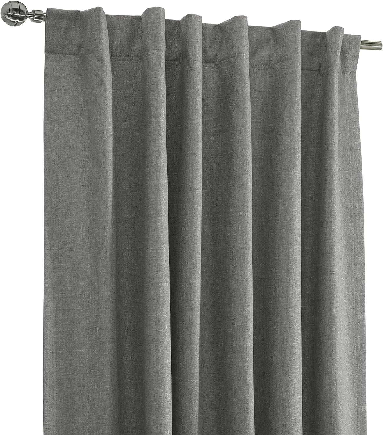 Loft Living Barry Total Blackout Textured Dual Header Curtain Panel 52" X 95" in Silver  Commonwealth Home Fashions   