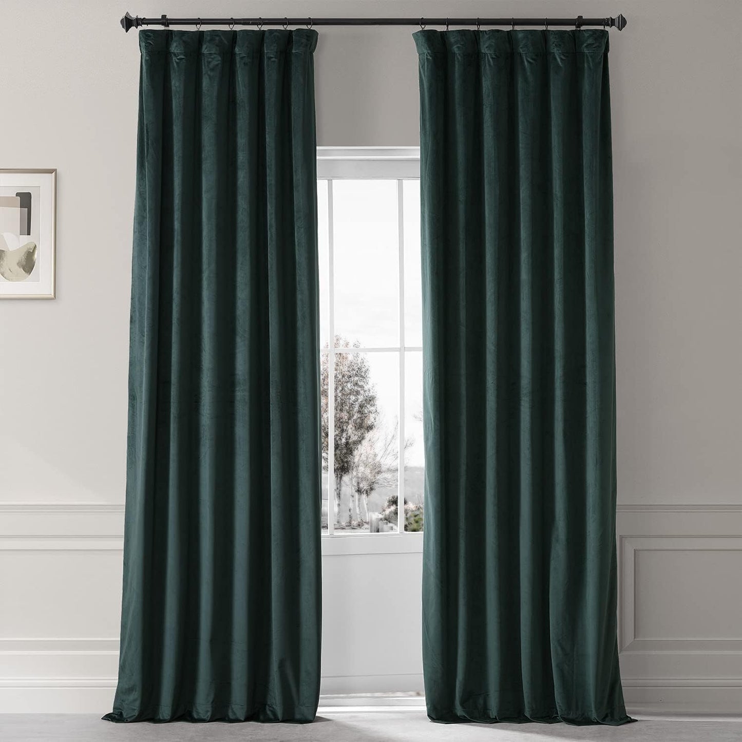 HPD HALF PRICE DRAPES Blackout Solid Thermal Insulated Window Curtain 50 X 96 Signature Plush Velvet Curtains for Bedroom & Living Room (1 Panel), VPYC-SBO198593-96, Diva Cream  Exclusive Fabrics & Furnishings Spirit Green 50 X 108 