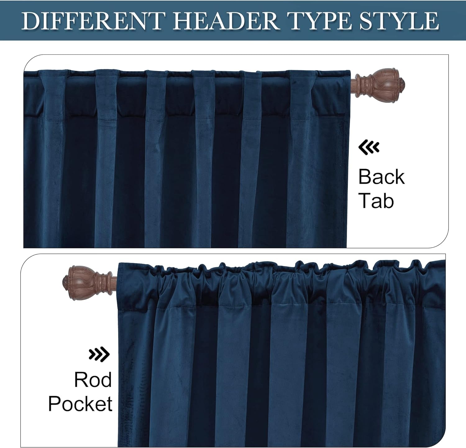 RYB HOME Blue Velvet Curtains 84 Inches- Blackout Curtains for Living Room, Thermal Insulated Noise Reducing Panels Soft Luxury Window Decor for Kids Bedroom, Navy Blue, W52 X L84 Inches, 2 Panels  RYB HOME   