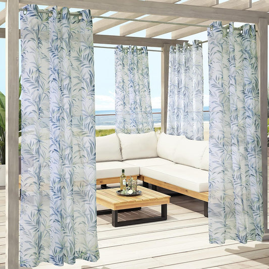 Antalya Indoor/Outdoor Grommet Curtain Panel 54" X 84" in Blue