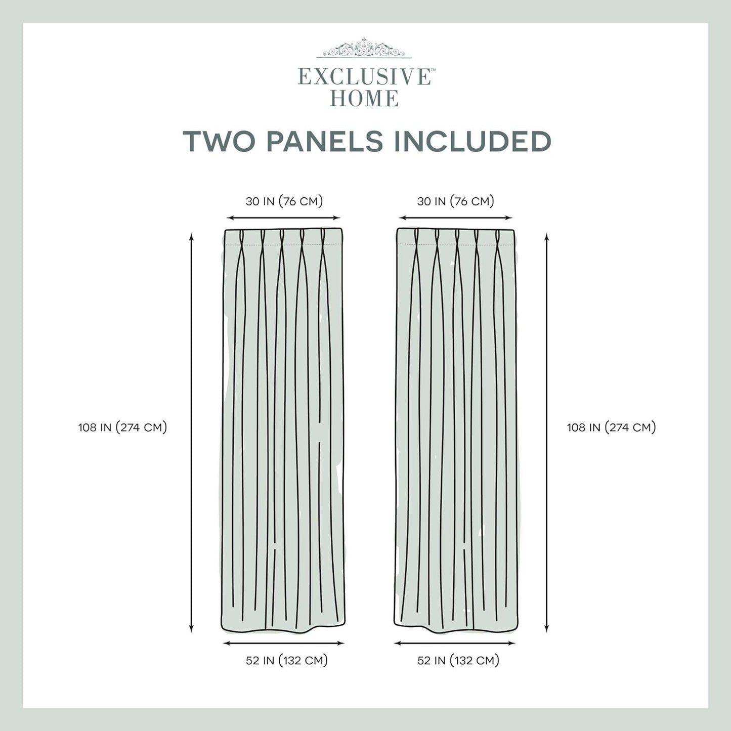 Exclusive Home Sateen Twill Woven Room Darkening Blackout Pinch Pleat/Hidden Tab Top Curtain Panel Pair, 108" Length, Vanilla  Exclusive Home Curtains   