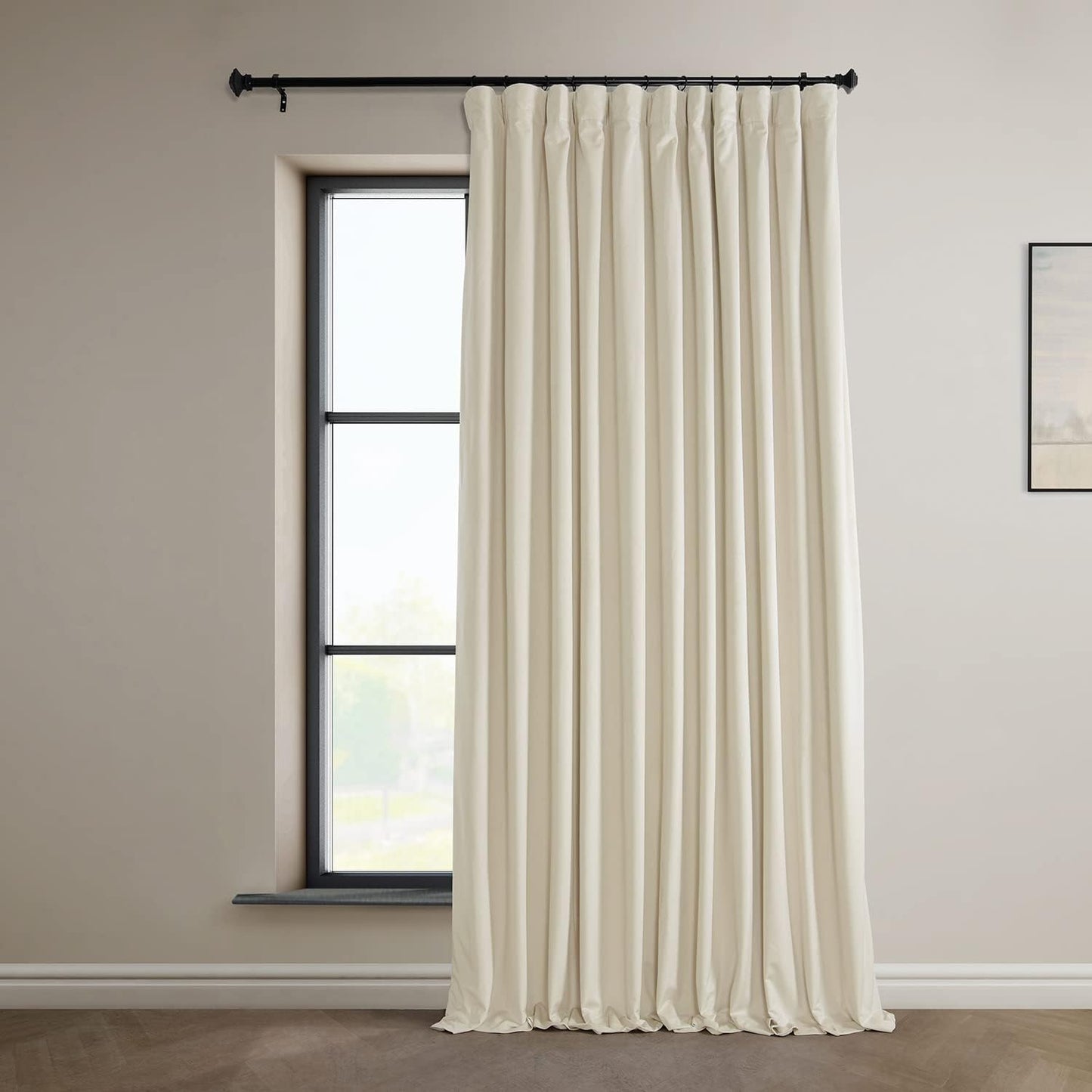 HPD HALF PRICE DRAPES Blackout Solid Thermal Insulated Window Curtain 50 X 96 Signature Plush Velvet Curtains for Bedroom & Living Room (1 Panel), VPYC-SBO198593-96, Diva Cream  Exclusive Fabrics & Furnishings Diva Cream 100 X 84 