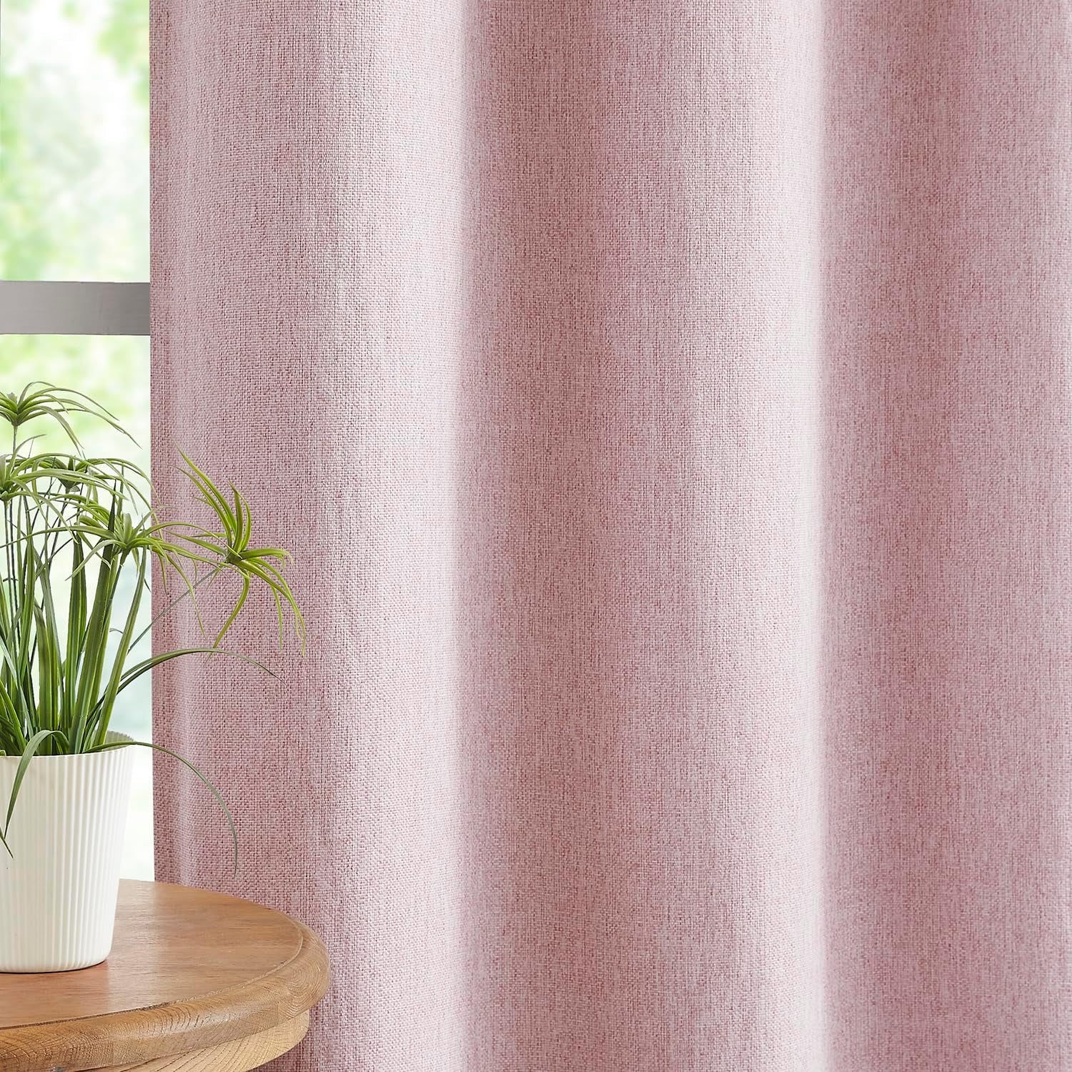 Pink Full Blackout Window Curtains Panels for Nursery Girls Bedroom, 63 Inches Long Thermal Insulated Burlap Linen Drapes Grommet 100 Room Darkening Curtains for Bedroom (40X63X2,Baby Pink)  Treatmentex   