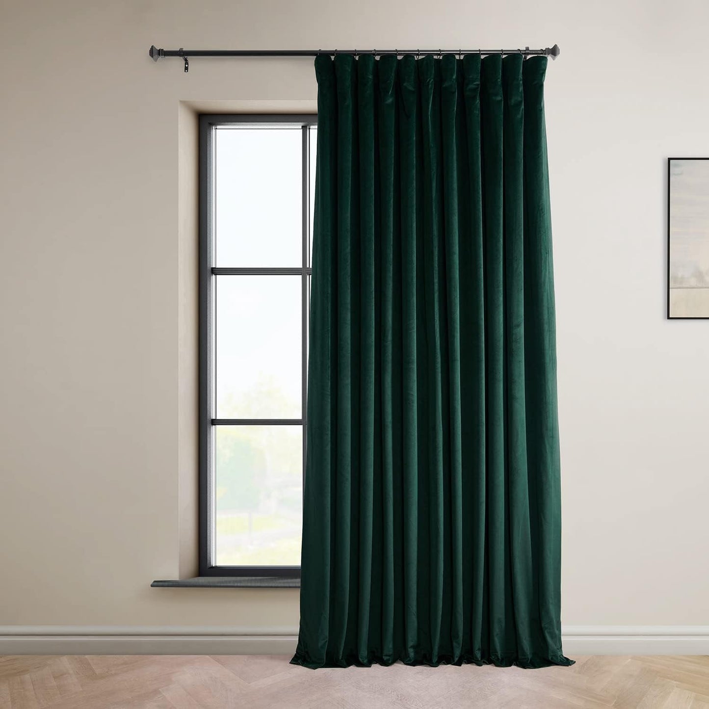 HPD HALF PRICE DRAPES Blackout Solid Thermal Insulated Window Curtain 50 X 96 Signature Plush Velvet Curtains for Bedroom & Living Room (1 Panel), VPYC-SBO198593-96, Diva Cream  Exclusive Fabrics & Furnishings Spirit Green 100 X 84 