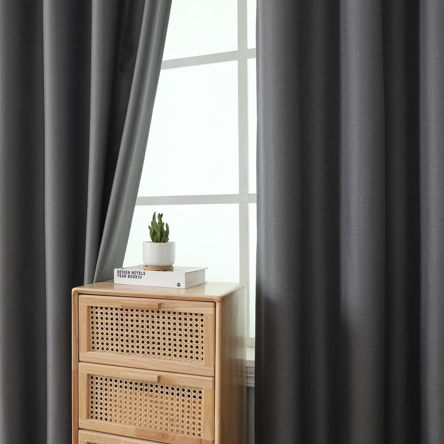 Blackout Curtains for Complete Darkness Room Darkening Thermal Insulated Window Curtain Panels with Noise Canceling Double Layer Liner for Bedroom (52 X 84 Inch, 2 Panels, Dark Gray)  Airwill   