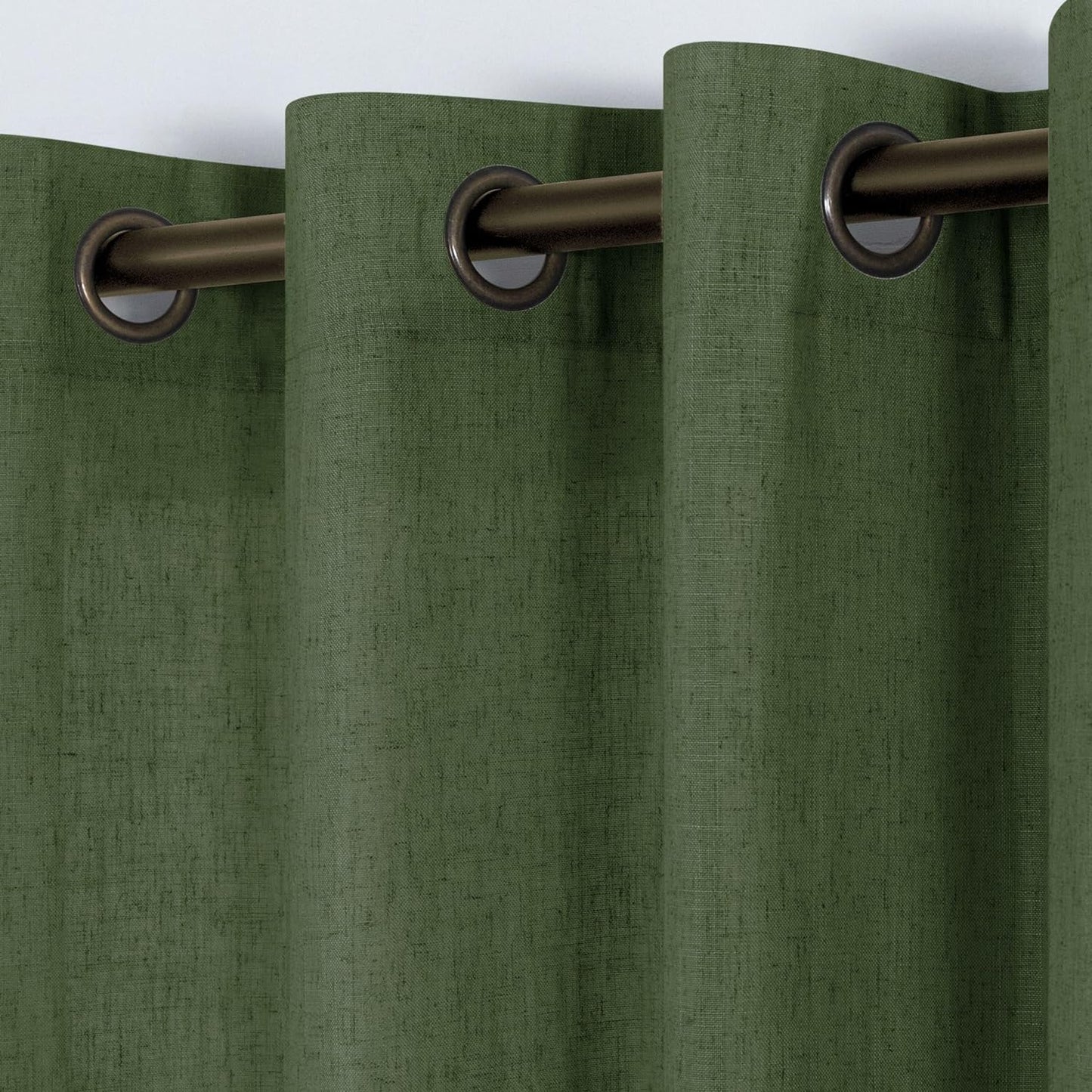 KOUFALL Beige Rustic Country Curtains for Living Room 84 Inches Long Flax Linen Bronze Grommet Tan Sand Color Solid Faux Linen Curtains for Bedroom Sliding Glass Patio Door 2 Panels  KOUFALL TEXTILE Olive Green 52X108 