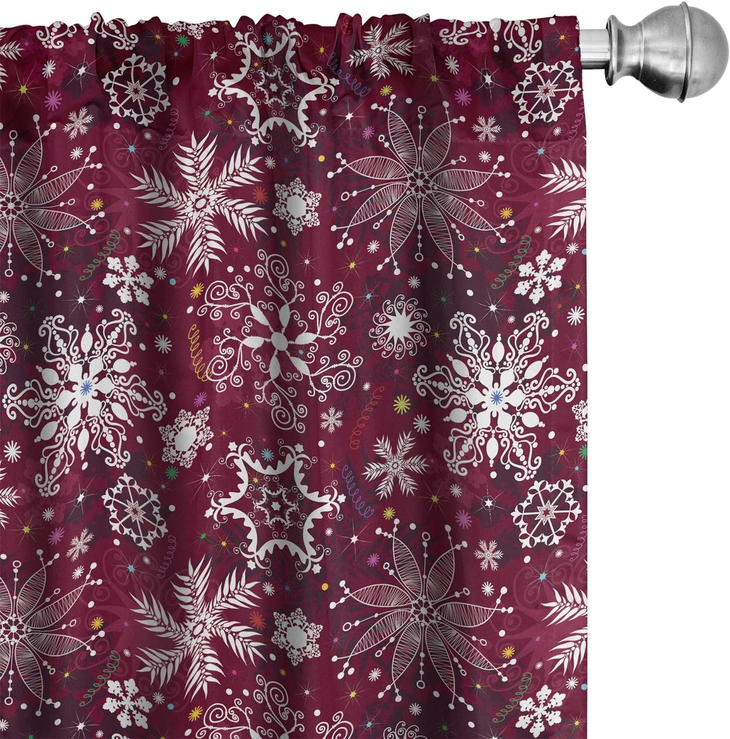 Ambesonne Floral 2 Panel Curtain Set, Colorful Spring Wildflowers Demonstration with Asters Chamomiles and Fern Leaves, Window Treatment Living Room Bedroom Decor, Pair of - 28" X 63", Green Magenta  Ambesonne White Rose Pink Pair Of - 28" X 95" 