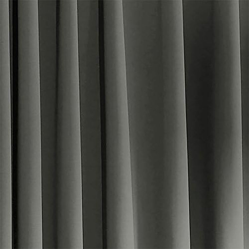 Eclipse Thermal Traverse Rod Curtains for Living Room and Bedroom, 84" X 100", Charcoal