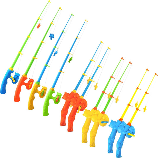 10 Pack Magnetic Fishing Toy Pole Magnet Fishing Rods Magnetic Fishing Game Fishing Poles for Boys and Girls