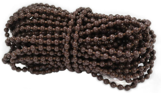 FQTANJU 10 Yards Roller and Roman Shade Blind Beaded Chain Cord，Dark Brown Plastic Roller Blind Beaded Chain Repair，Roller Curtain Bead Rope,Blind Beaded Cord for Roller Blind Fitting