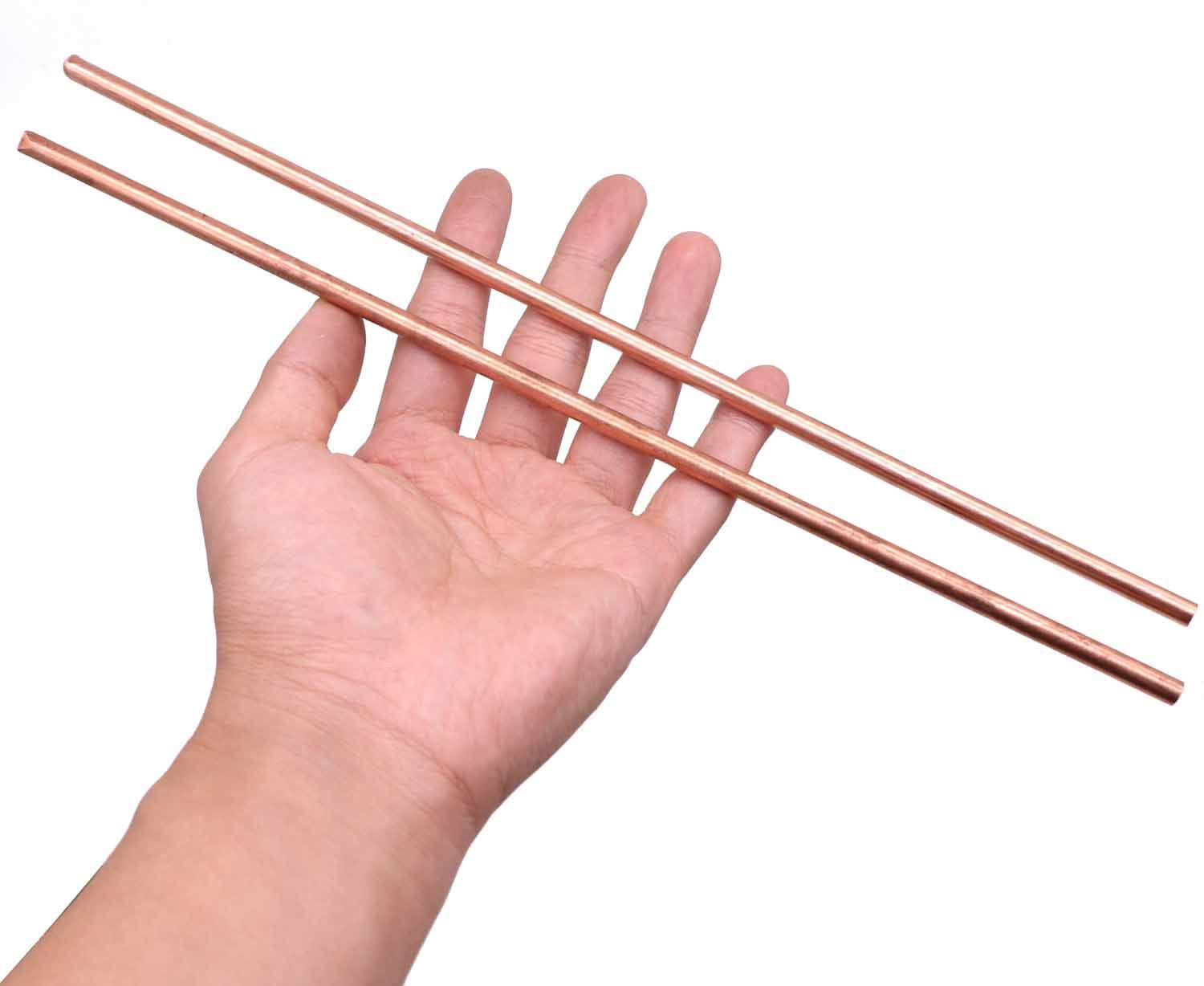 6Mm Copper round Rod, VERNUOS 2PCS Copper round Rods Lathe Bar Stock, 6Mm in Diameter 300Mm(11.8In) in Length
