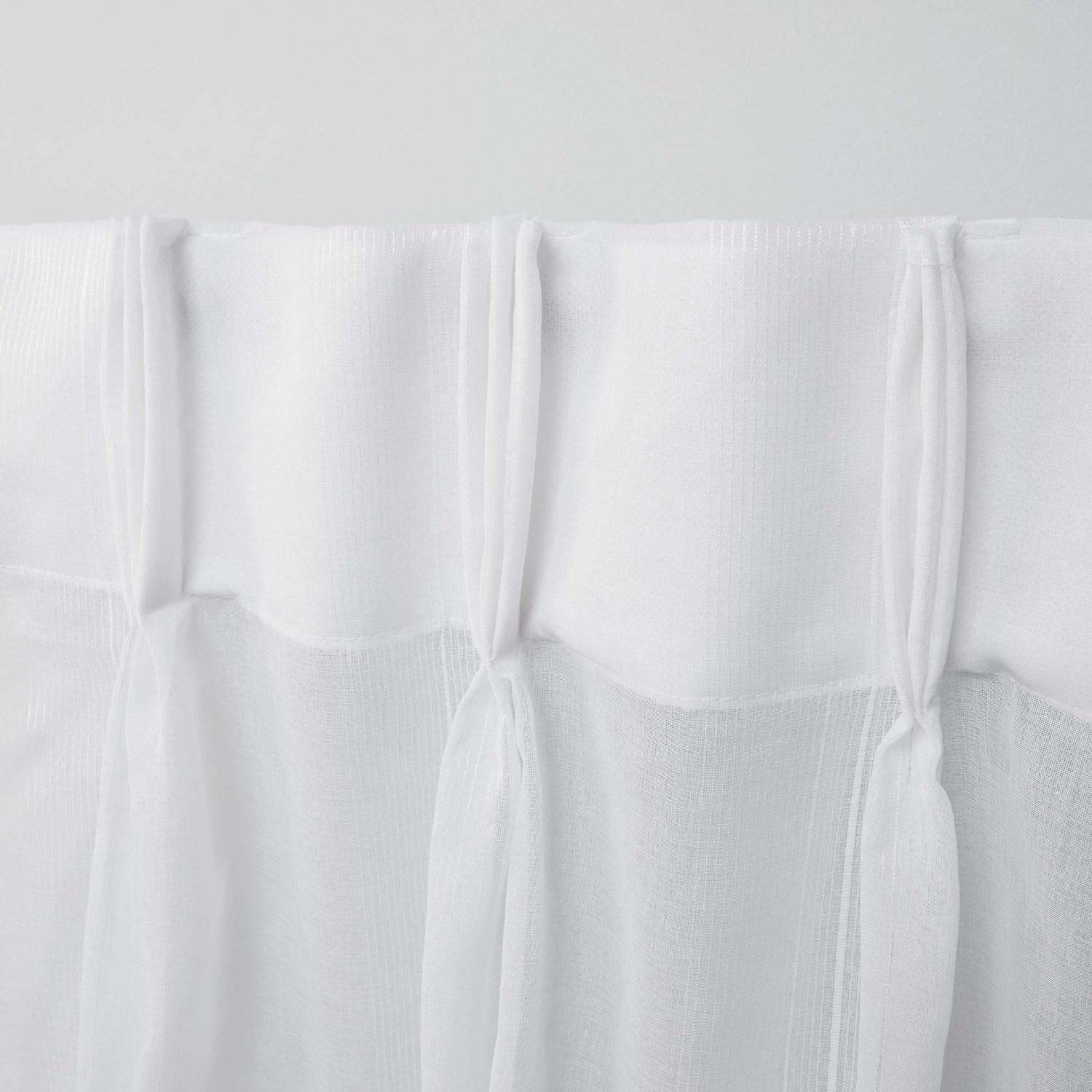 Exclusive Home Penny Sheer Embellished Stripe Grommet Top Curtain Panel Pair, 96" Length, Winter White  Exclusive Home Curtains   
