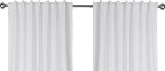 White Cotton Curtains 96 Inches Long for Living Room - Textured Semi Sheer Light Filtering Window Curtain for Boho Décor - Farmhouse Linen Back Tab Drapes for Bedroom Kitchen - 50X96 Inch, 2 Panels  The Beer Valley White 50X96 