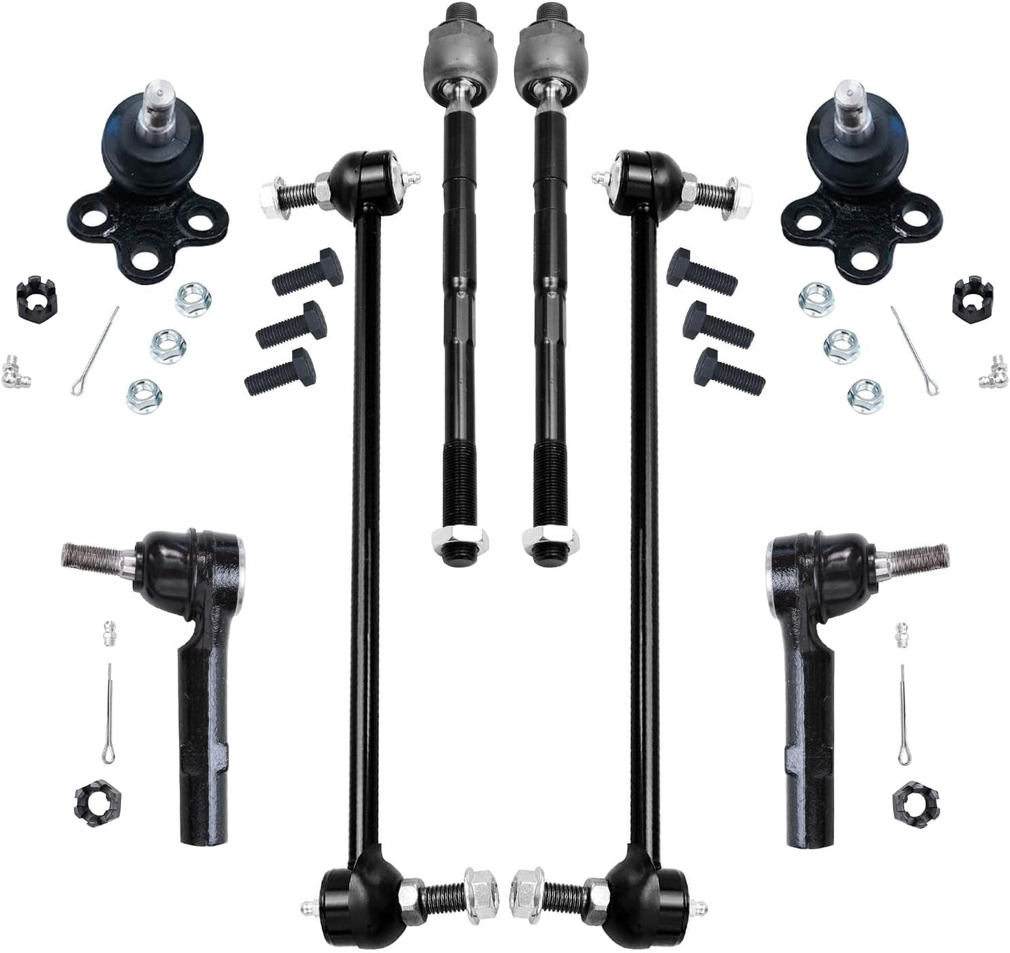 Detroit Axle - Front 8Pc Suspension Kit for Buick Enclave Chevrolet Traverse GMC Acadia Limited Saturn Outlook, 4 Tie Rod Ends 2 Sway Bars 2 Lower Ball Joints Replacement