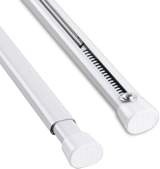 Oval Spring Tension Rod, 36-60 Inch - White (Set of 2)