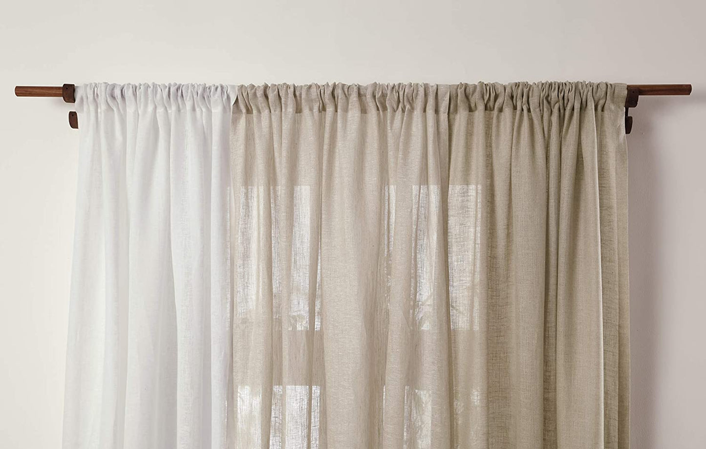 Solino Home Linen Sheer Curtain – 52 X 45 Inch Light Natural Rod Pocket Window Panel – 100% Pure Natural Fabric Curtain for Living Room, Indoor, Outdoor – Handcrafted from European Flax  Solino Home   