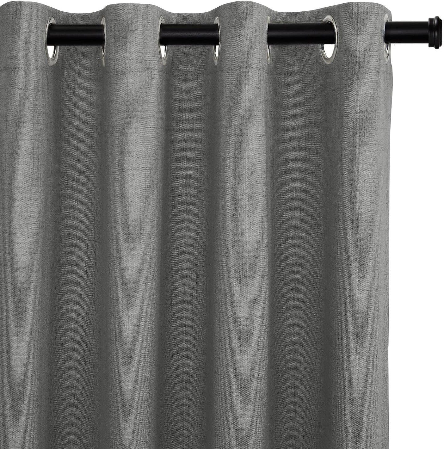 100% Blackout Shield Blackout Curtains Extra Wide Blackout Curtains 100 Inch Patio Door Curtains Linen Blackout Curtain Burlap Curtains for Sliding Glass Door(W100 X L84 1 Panel, Beige)  100% Blackout Shield Dark Gray 50''W X 84''L 