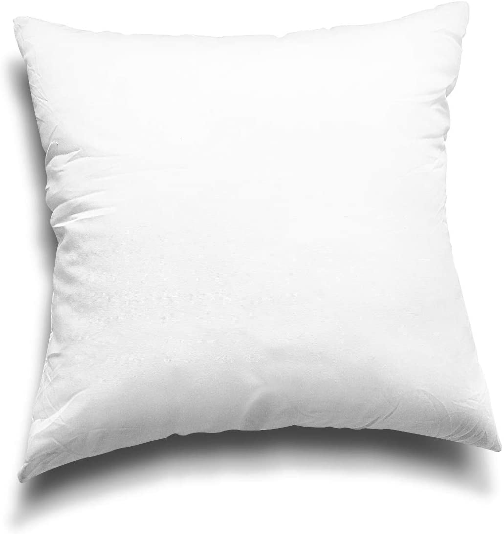 EDOW Throw Pillow Inserts, Set of 4 Lightweight down Alternative Polyester Pillow, Couch Cushion, Sham Stuffer, Machine Washable. (White, 18X18)