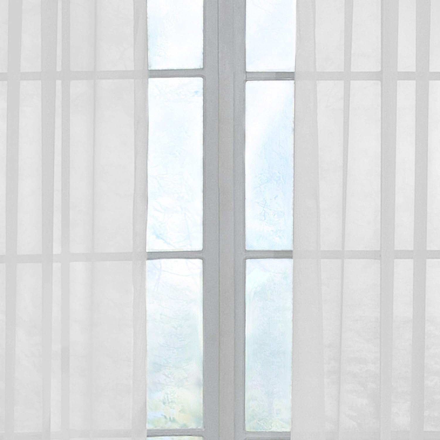 Odor Neutralizing Sheer Voile Grommet Window Curtain for Bedroom or Living Room (1 Panel), 59 in X 63 In, White  Curtain Fresh   