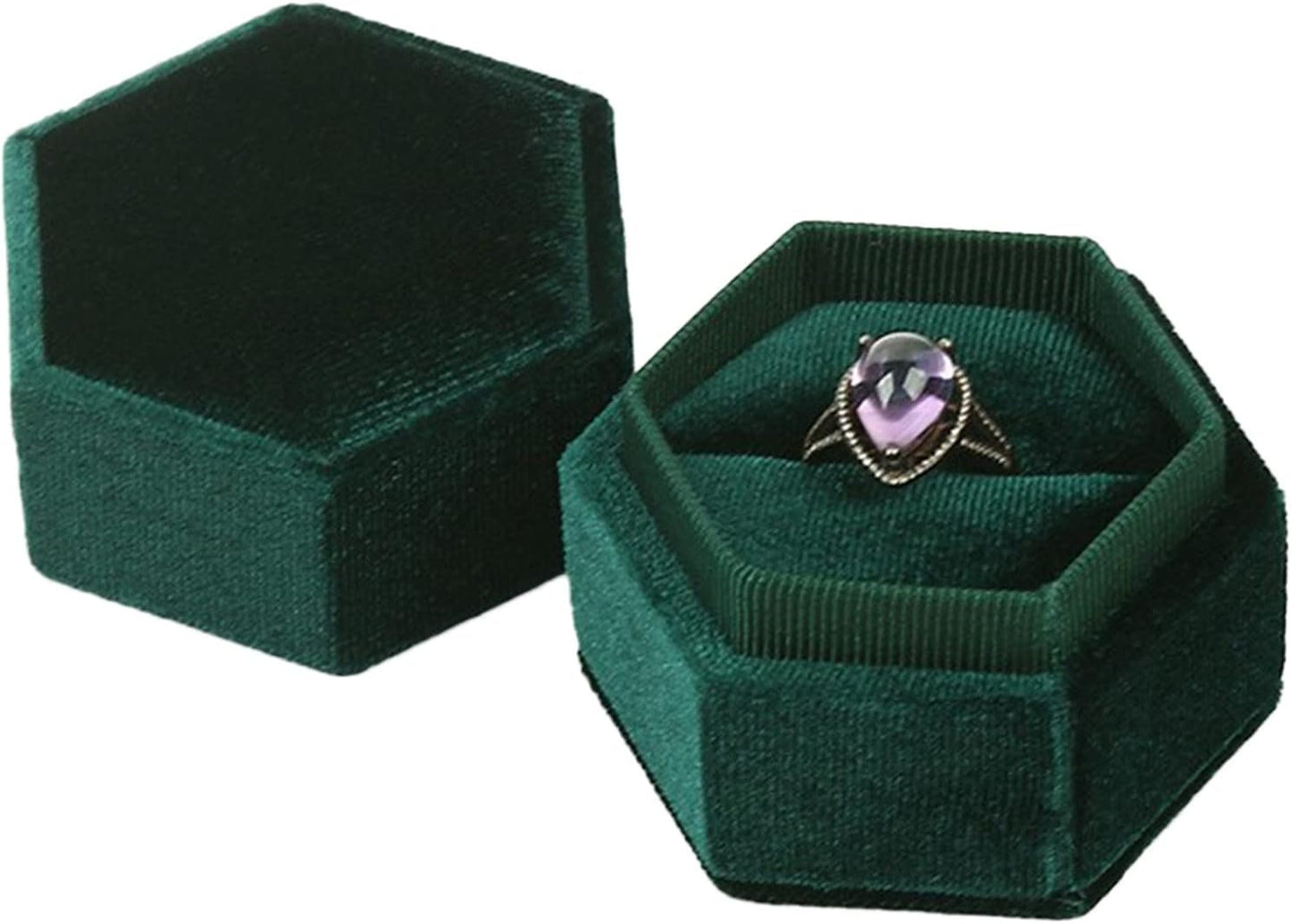 Gorgeous Antique Jewelry Ring Box Velvet Ring Box Hexagon Single Ring Box Premium Vintage Jewelry Boxes Bulk