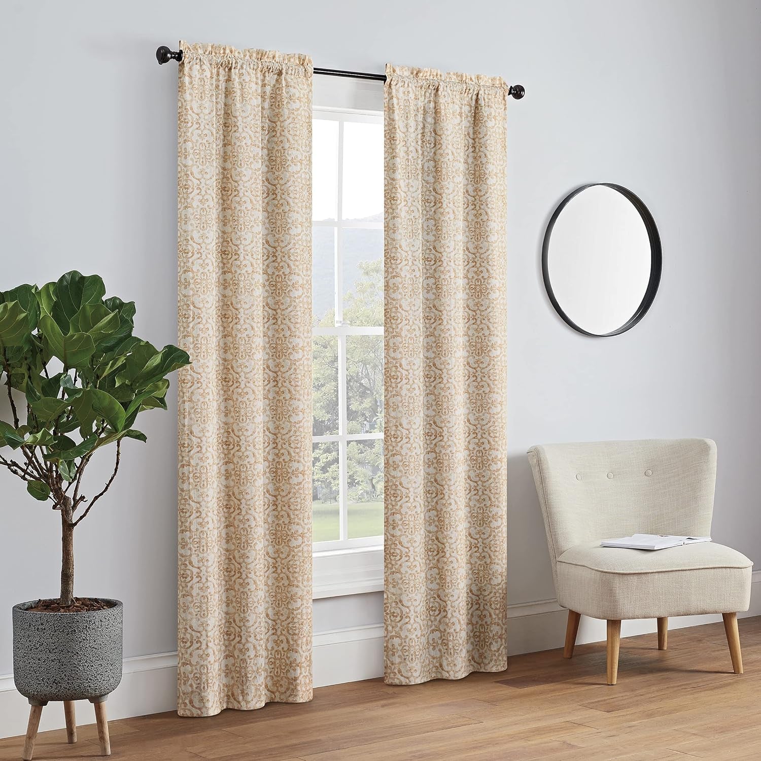 Pairs to Go Brockwell 56" X 63" Rod Pocket Double Panel Privacy Window Treatment Living Room, 28 in X 63 In, Charcoal, 2 Count  Ellery Homestyles Wheat 28 In X 63 In 