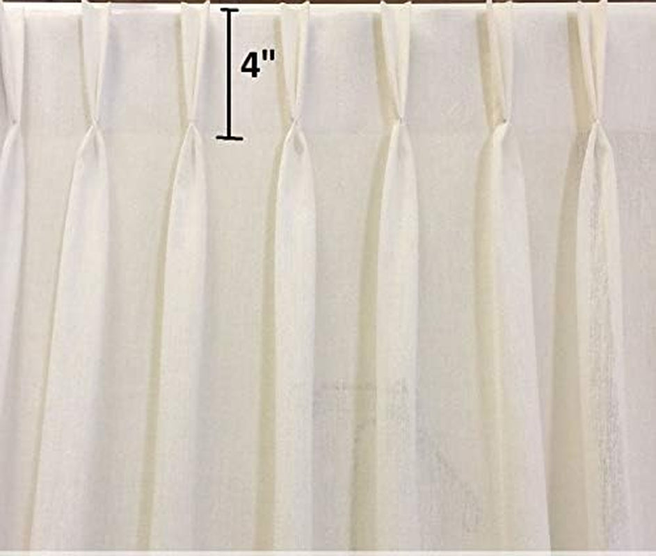 Add Pinch Pleat to Our Custom Made Curtain (100" Wide 1 Panel Single Pinch Pleat 4" High) Curtains Are NOT Included  Ikiriska 100" Wide 1 Panel Double Pinch Pleat 4"High  