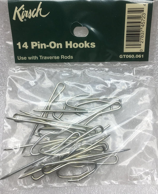Kirsch 14 Pin-On Hooks Use with Traverse Rods GT060.061