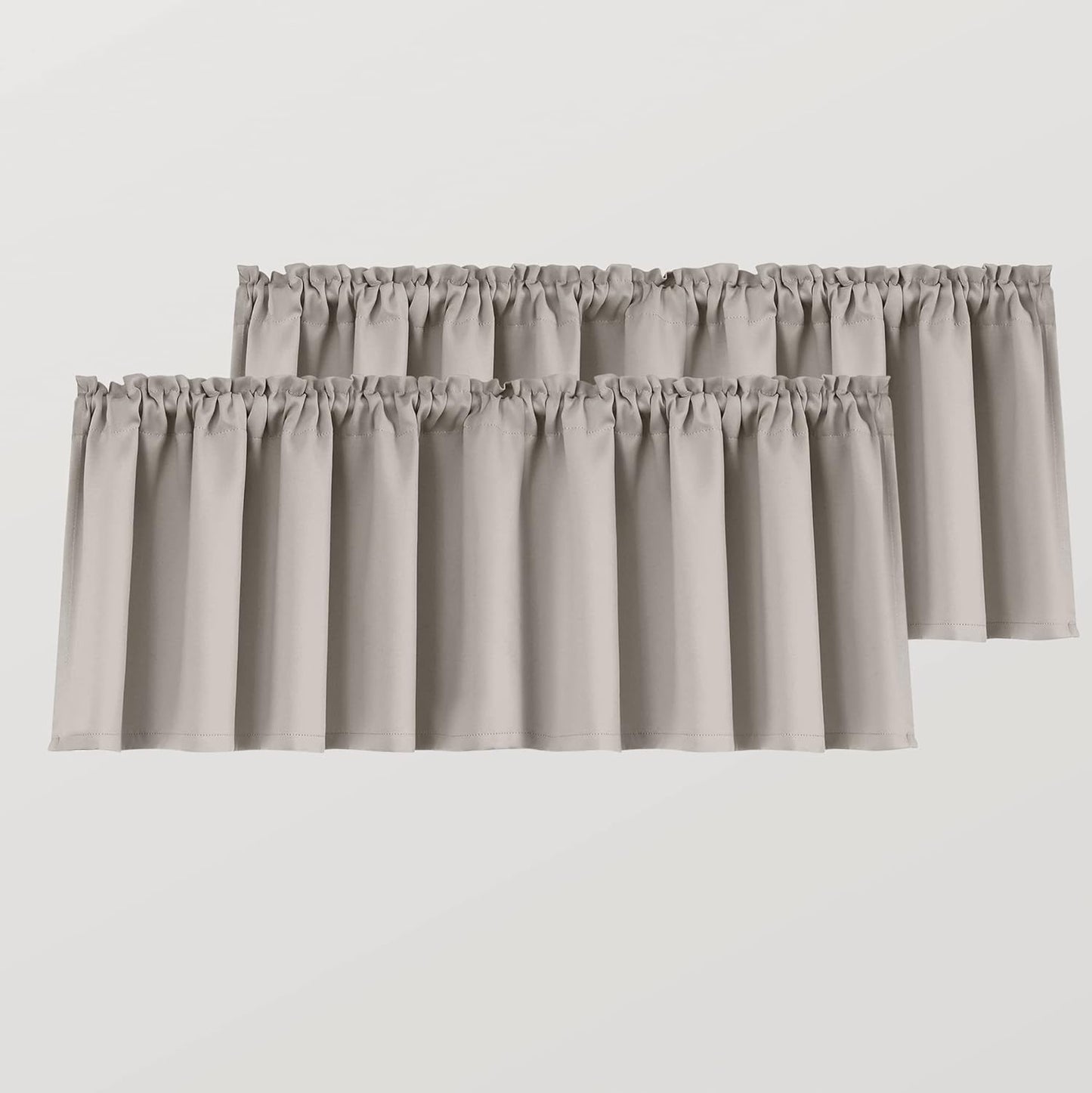 Mrs.Naturall Beige Valance Curtains for Windows 36X16 Inch Length  MRS.NATURALL TEXTILE Taupe 36X16 