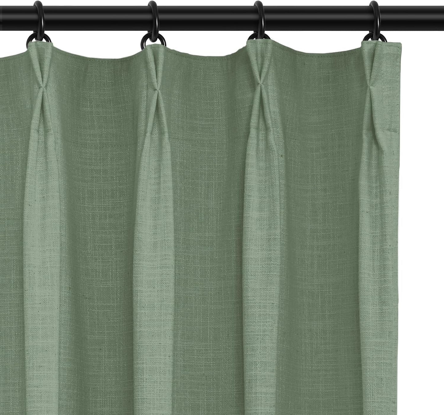 INOVADAY 100% Blackout Curtains for Bedroom, Pinch Pleated Linen Blackout Curtains 96 Inch Length 2 Panels Set, Thermal Room Darkening Linen Curtain Drapes for Living Room, W40 X L96,Beige White  INOVADAY Sage Green 40"W X 84"L-2 Panels 