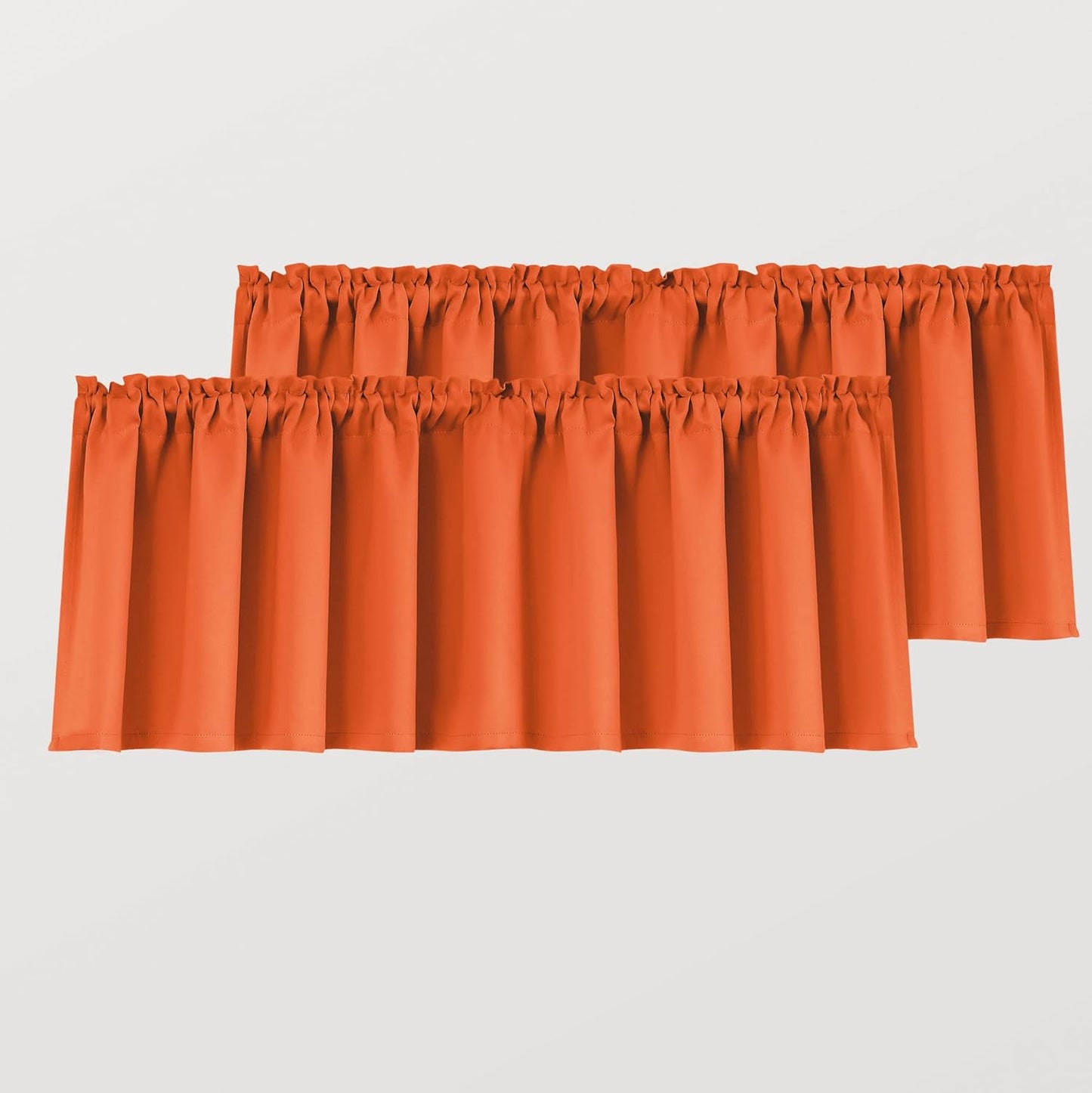 Mrs.Naturall Beige Valance Curtains for Windows 36X16 Inch Length  MRS.NATURALL TEXTILE Burnt Orange 36X16 