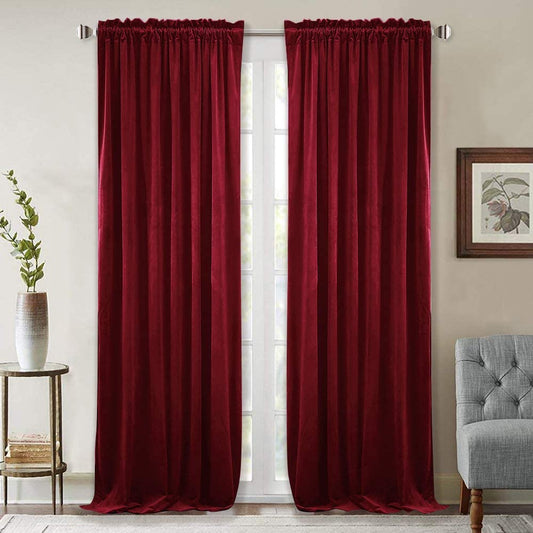 Stangh Theater Red Velvet Curtains - Super Soft Velvet Blackout Insulated Curtain Panels 84 Inches Length for Living Room Holiday Decorative Drapes for Master Bedroom, W52 X L84, 2 Panels  StangH Red W62" X L84" 