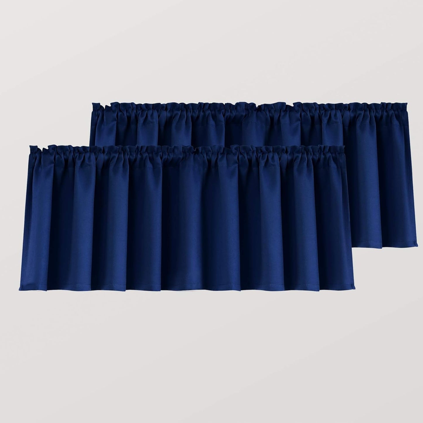 Mrs.Naturall Beige Valance Curtains for Windows 36X16 Inch Length  MRS.NATURALL TEXTILE Navy Blue 36X16 