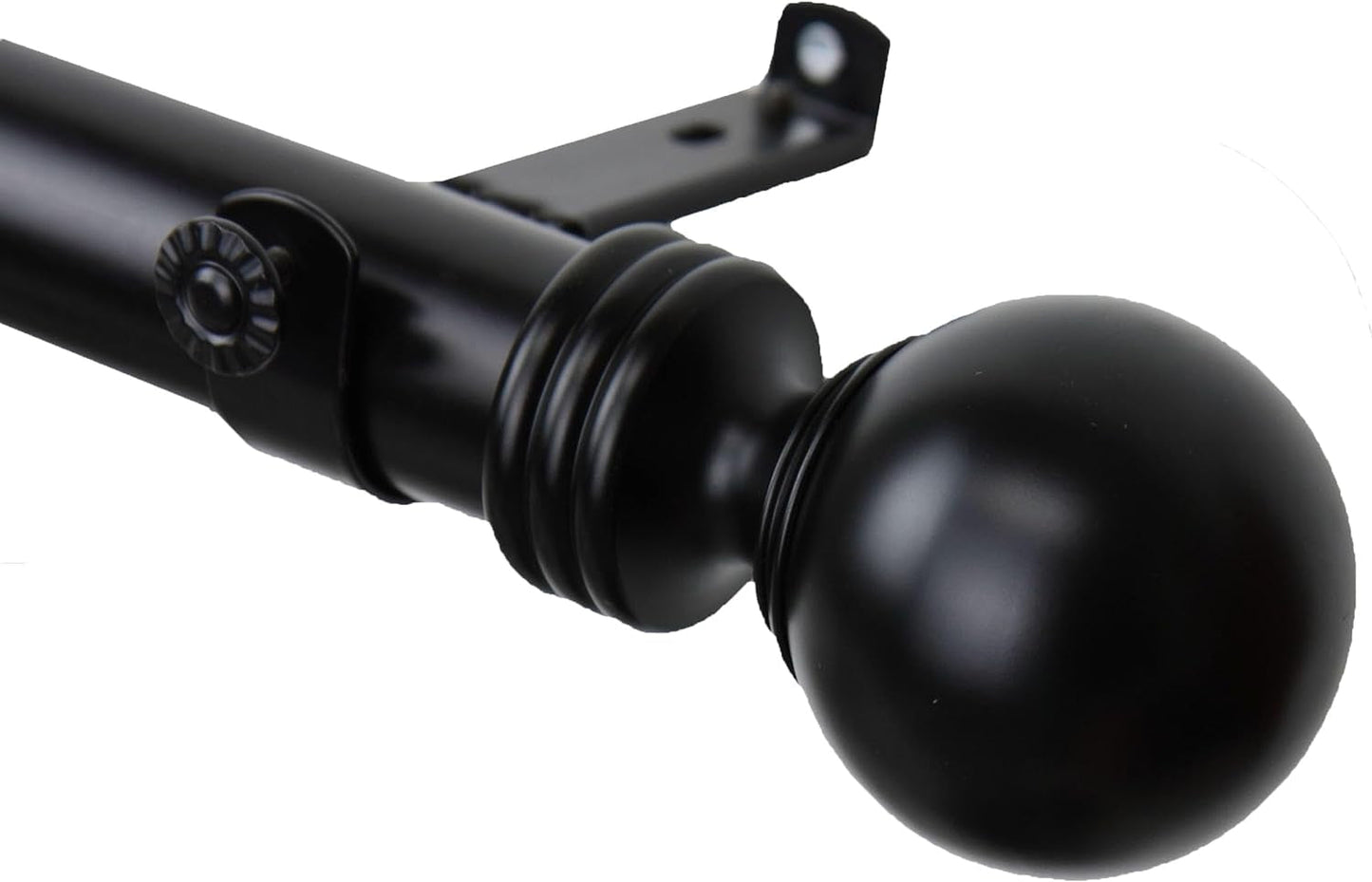 A&F Rod Decor - Ball 1.5 Inch Curtain Rod 28" - 48" Long - Black