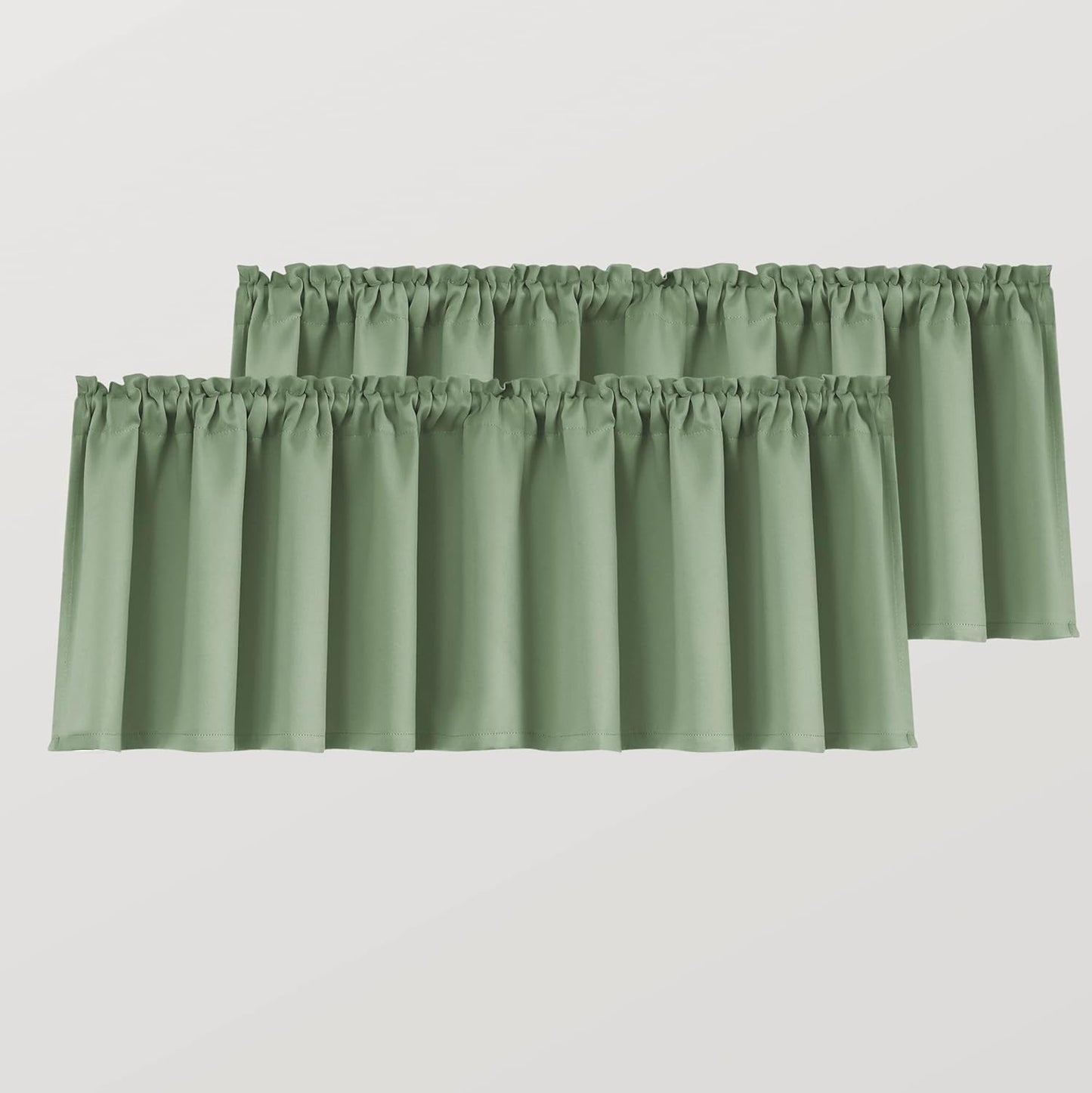 Mrs.Naturall Beige Valance Curtains for Windows 36X16 Inch Length  MRS.NATURALL TEXTILE Sage Green 36X16 