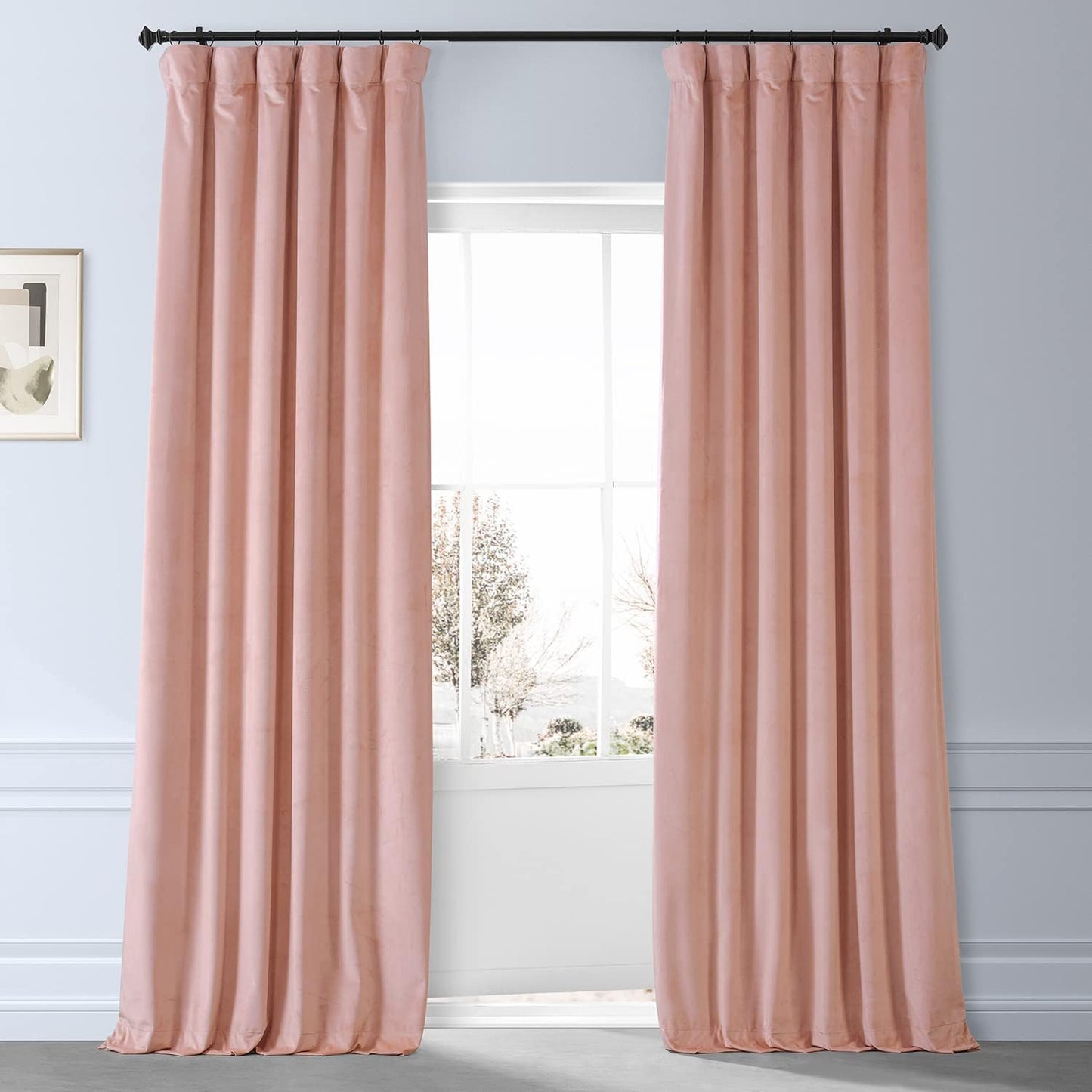 HPD HALF PRICE DRAPES Blackout Solid Thermal Insulated Window Curtain 50 X 96 Signature Plush Velvet Curtains for Bedroom & Living Room (1 Panel), VPYC-SBO198593-96, Diva Cream  Exclusive Fabrics & Furnishings Apricot Blossom 50 X 108 