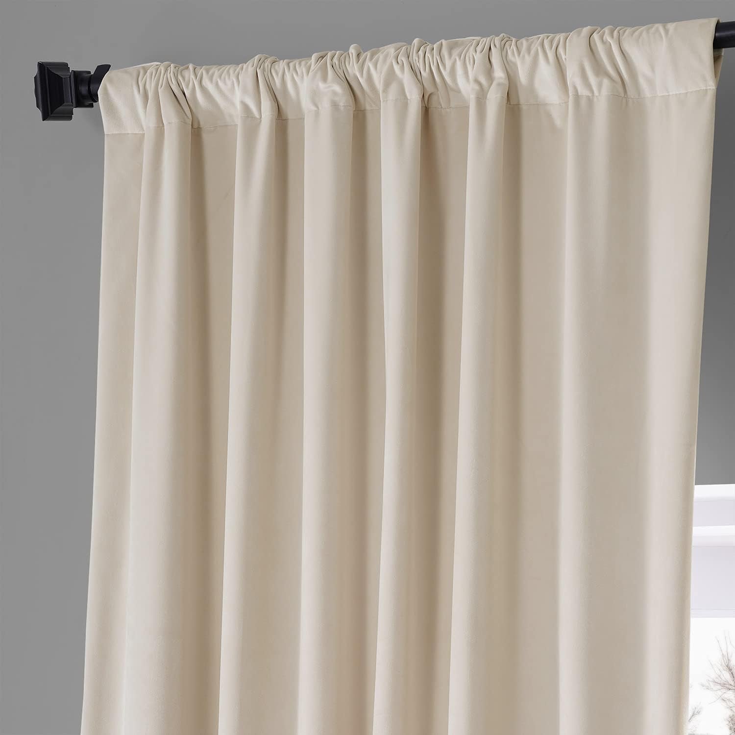 HPD HALF PRICE DRAPES Blackout Solid Thermal Insulated Window Curtain 50 X 96 Signature Plush Velvet Curtains for Bedroom & Living Room (1 Panel), VPYC-SBO198593-96, Diva Cream  Exclusive Fabrics & Furnishings   