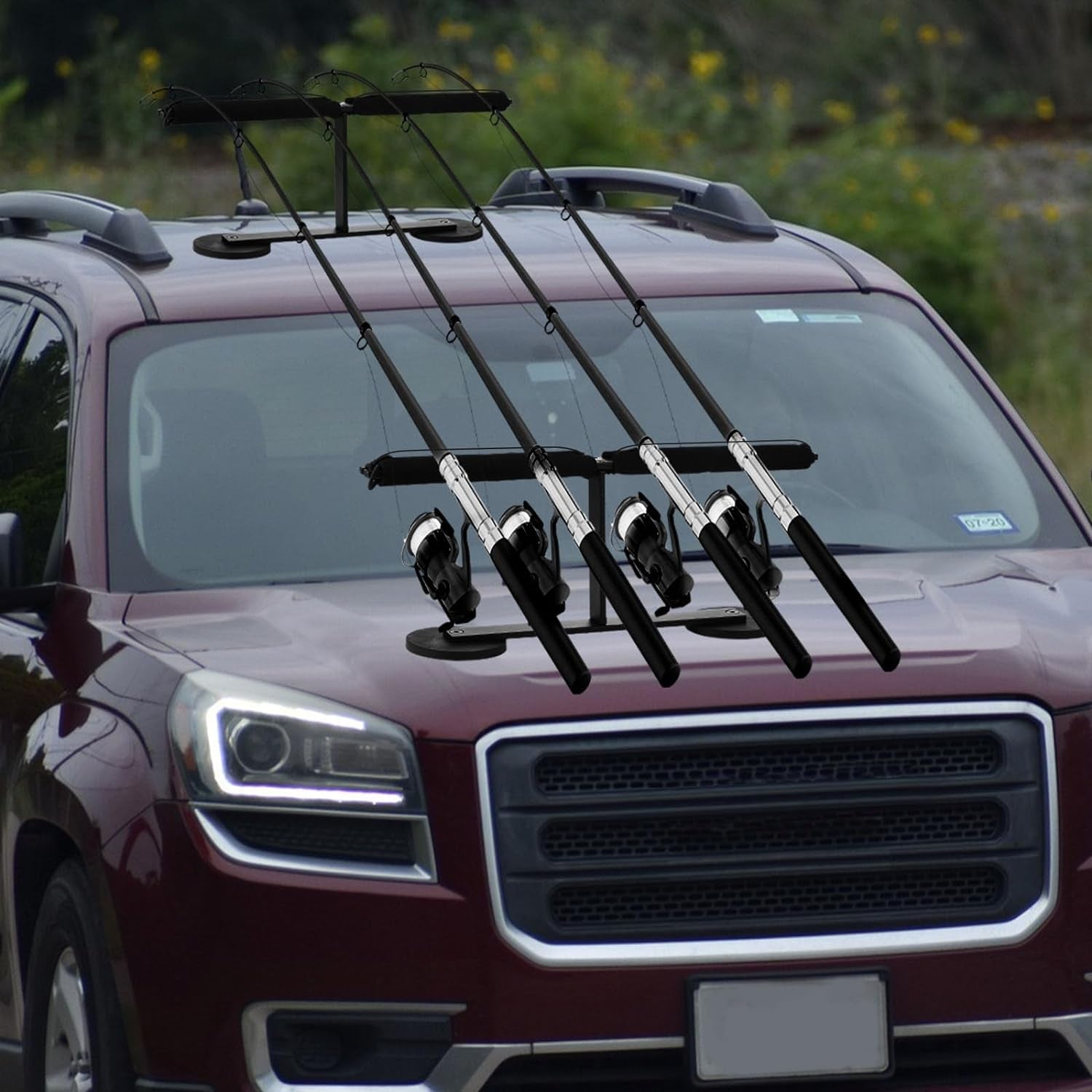 Nuenen Fishing Rod Holder for Truck Fishing Rod Racks for Vehicles Magnetic Rod Mount Carrier for SUV Metal Roof and Hood