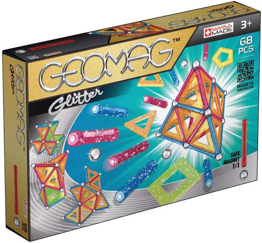 GEOMAG Magnetic Toys | Magnets for Kids | Stem-Endorsed Educational Building Set for Creativity & Learning Fun | Swiss-Made | Age 3+ GLITTER 68-Piece