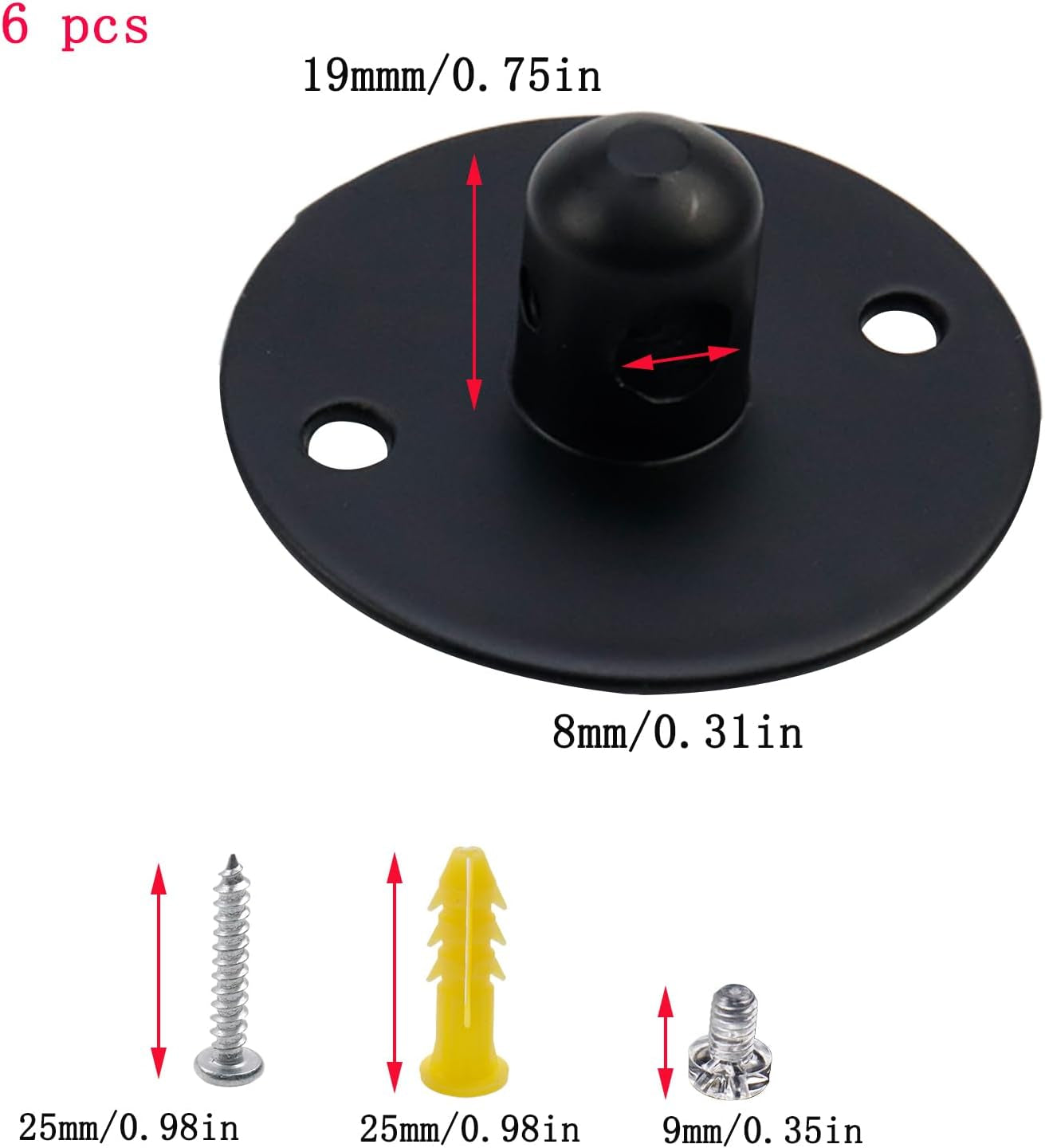 Antrader 6Pcs Swag Hooks for Ceiling Hanging Swag Lamp Hooks Modern Swag Hooks for String Light Pendant Cable Lights (Black)