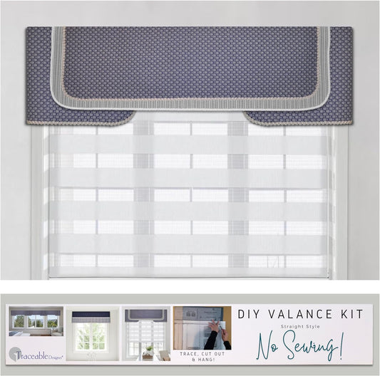 Straight Valance, DIY Custom Cornice, Curtain & Table Decorating Kit for No-Sew Home Decor