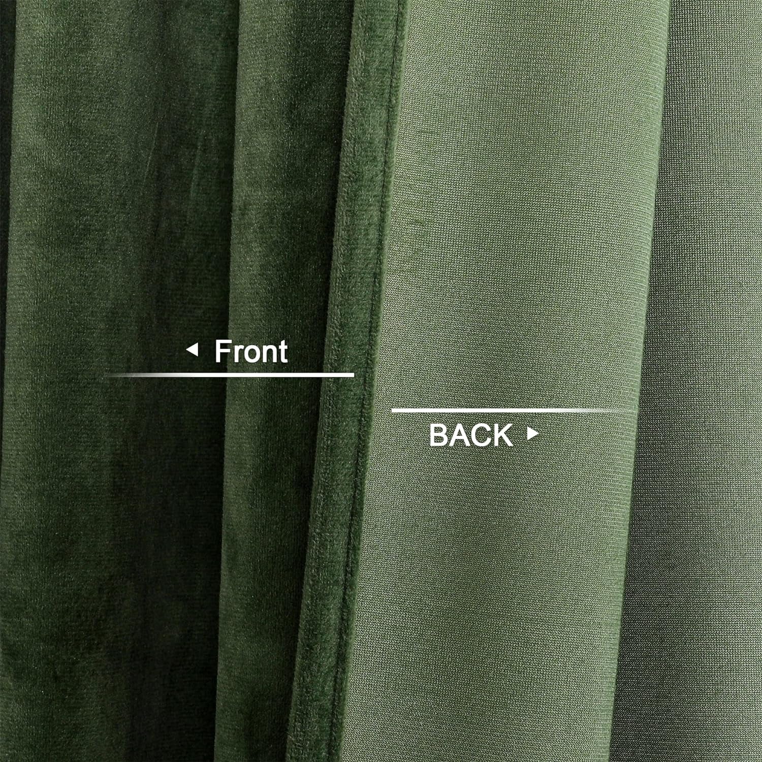 Benedeco Green Velvet Curtains for Bedroom Window, Super Soft Luxury Drapes, Room Darkening Thermal Insulated Rod Pocket Curtain for Living Room, W52 by L84 Inches, 2 Panels  Benedeco   