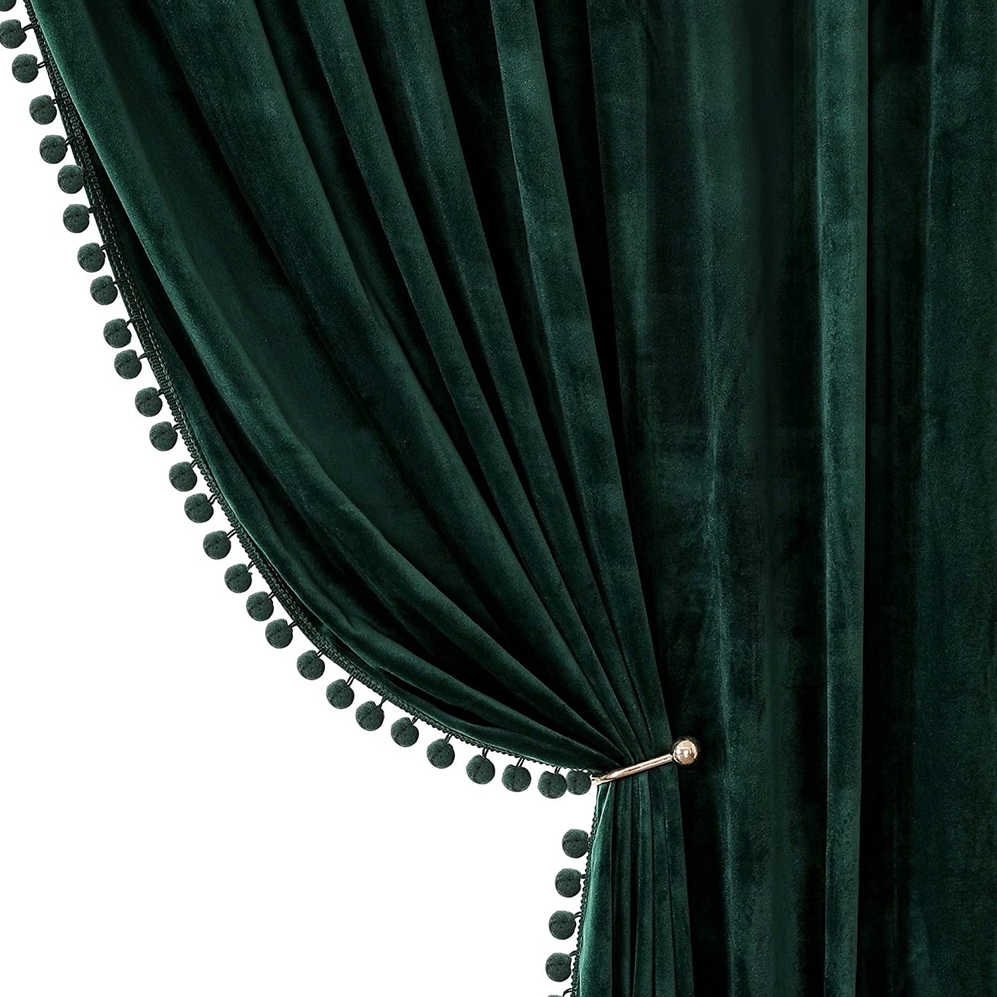 Benedeco Green Velvet Curtains for Bedroom Window, Super Soft Luxury Drapes, Room Darkening Thermal Insulated Rod Pocket Curtain for Living Room, W52 by L84 Inches, 2 Panels  Benedeco A-Green W52 * L108 | 2 Panels 