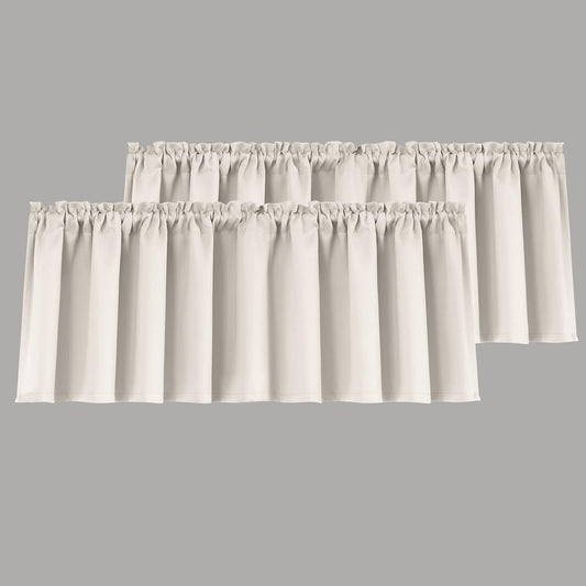 Mrs.Naturall Beige Valance Curtains for Windows 36X16 Inch Length  MRS.NATURALL TEXTILE Beige 36X16 